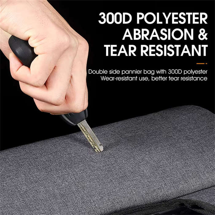 Grey Black - WEST BIKING 35L Bicycle Pannier Bag Waterproof 300D Polyester Sturdy Double Side Bike B