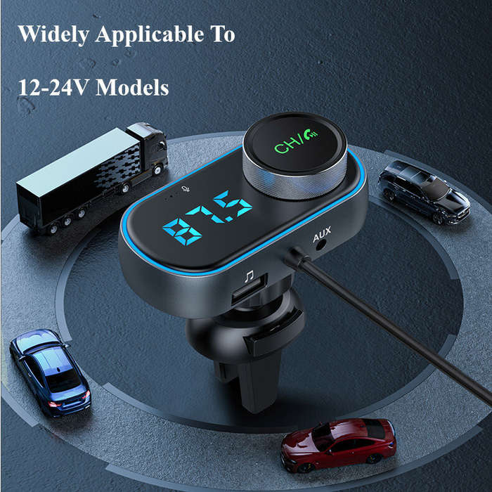 T78 Air Outlet Car bluetooth V5.0 FM Transmitter 30W PD + QC3.0 Fast Charger Hi-fi Music Player Hand