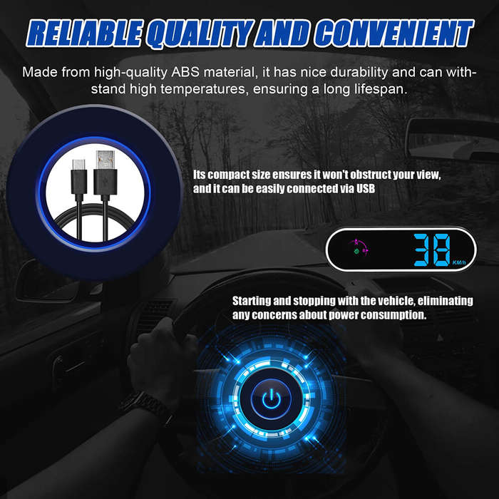 #2 - Car Head Up Display GPS Digital Speedometer with Color LED Display Clock Compass Function Over