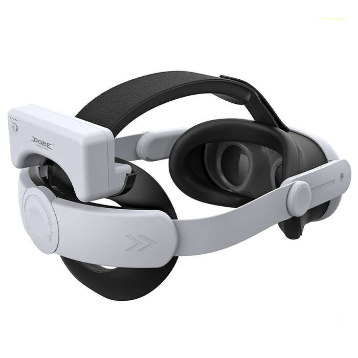 White - DOBE TY-3878 Adjustable Battery Head Strap Replacement with 18500mWh Battery Pack Helmet Hea