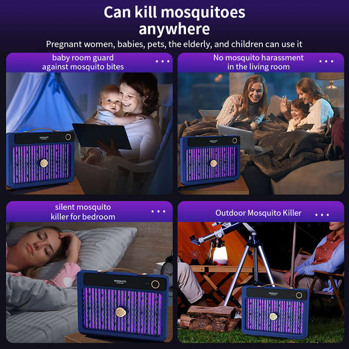 White - AGSIVO 4000mAh Large Rechargeable Cordless 3000V High Power Electric Mosquito Bug Zapper Mos