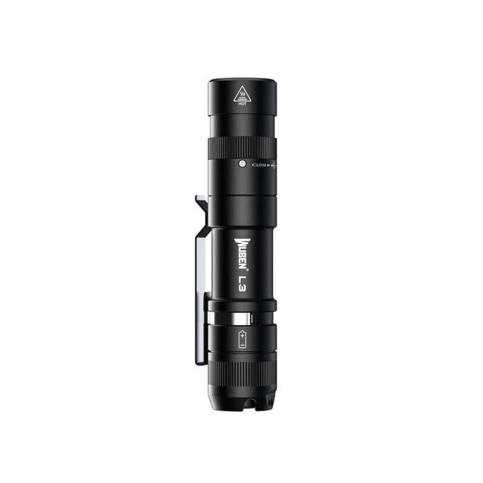 Black - WUBEN L3 EDC Flashlight 3000Lumens Ultra-Bright Type-C Rechargebale Waterproof Troch With 48