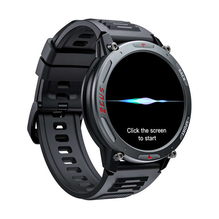 Black - LOKMAT ZEUS 4 PRO 1.43inch AMOLED Display 5ATM Waterproof AI Voice Assistant bluetooth Call