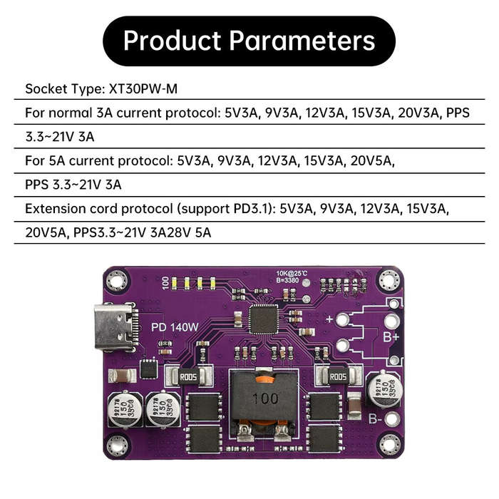5S - Type-C 3S 4S 5S 6S PD3.1 140W High Power Fast Charger Module Li-ion Battery Charger/Discharger