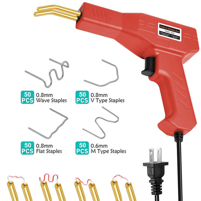 Black 2 - HOT Stapler Plastic Welder Heat Gu Plastic Welding Machine Box Bumper Soldering Iron Stapl