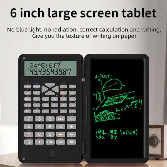 White - AGSIVO 6 Inches Scientific Calculator with LCD Writing Tablet and 240 Functions Professional