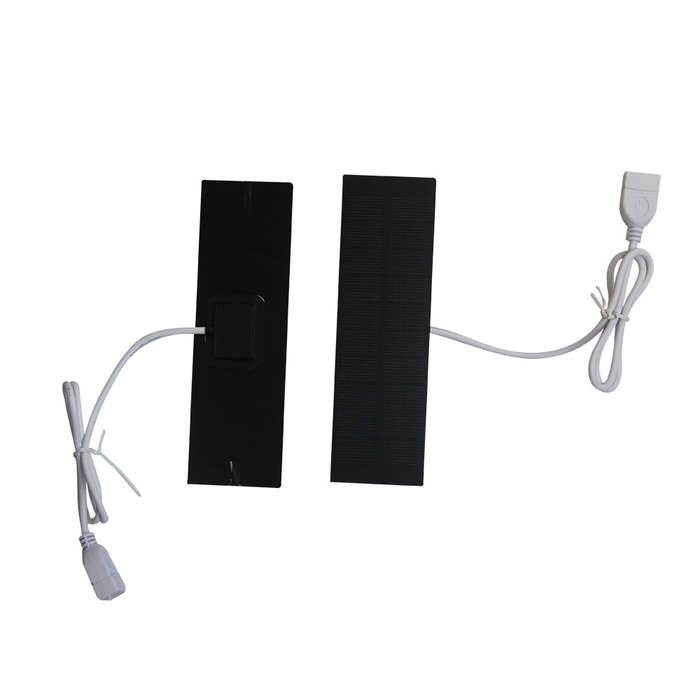 Black - 1W 5V Monocrystalline Solar Panel Charger 20.5% High Efficiency USB Portable Power Bank Ligh