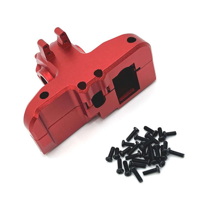 Red - Upgrated Metal Spare Parts Rear Gearbox Gear Cover Kit Accessories for 1/14 MJX 14209 14210 RC