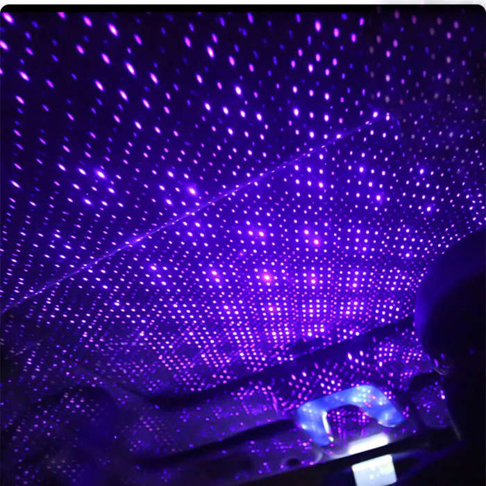 Purple - Car Romantic LED Starry Sky Night Light 5V USB Powered Galaxy Star Projector Lamp for Car R