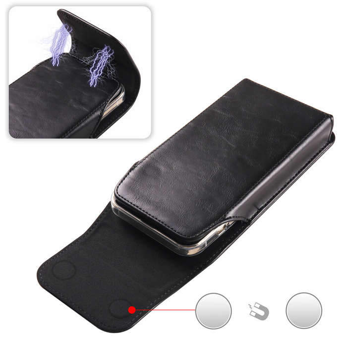 7.2inch - Business Casual Magnetic Universal Mobile Phone Waist Bag Leather Belt Clip Phone Holster