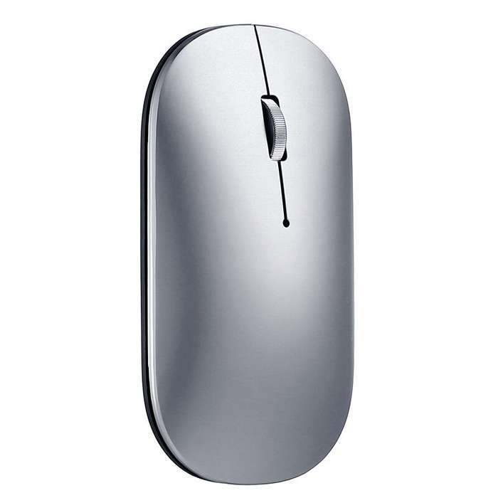 Silver - Lenovo Xiaoxin Air2 Dual Mode Mouse Wireless bluetooth 600-4000DPI Mini CNC Metal Mice for