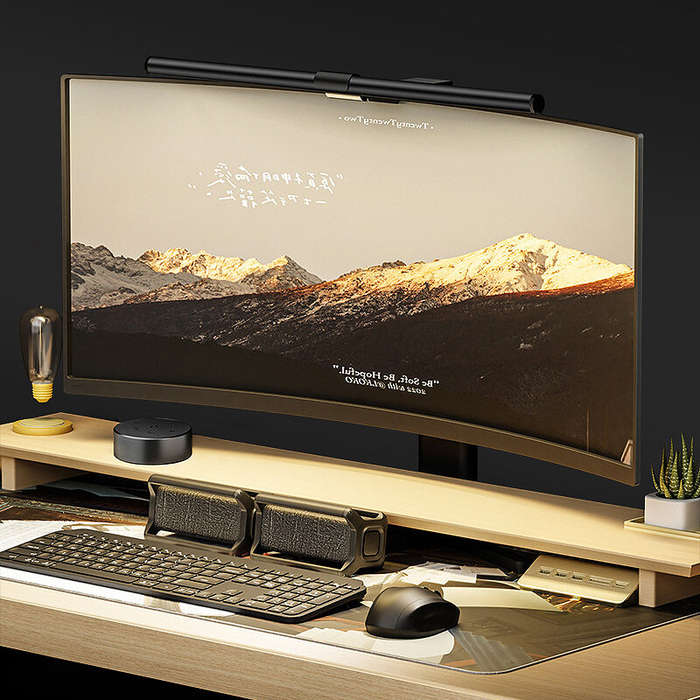 Black - P3E Plus 51cm USB Powered Monitor Light Bar Three Light Modes Aluminum Alloy Screen Lamp Rem