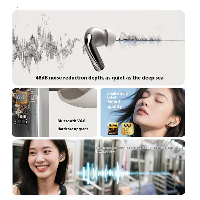 Gold - Edifier Lolli Pro 5 TWS bluetooth V6.0 Earbuds Wireless ANC Earphone -48dB Active Noise Cance