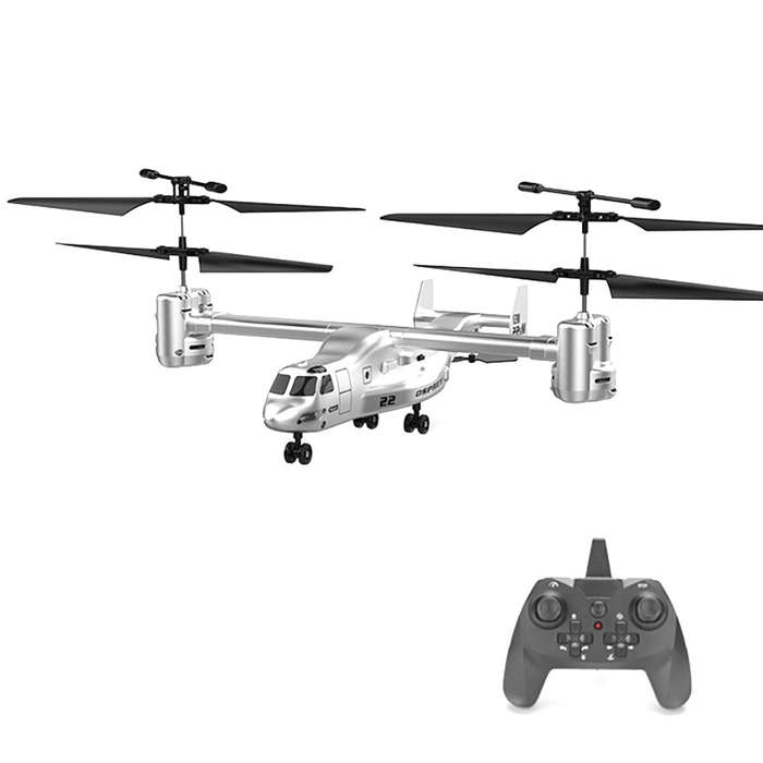 Silver - V22 2.4G 4CH Alloy Electric Wireless Long Endurance RC Helicopte RTF