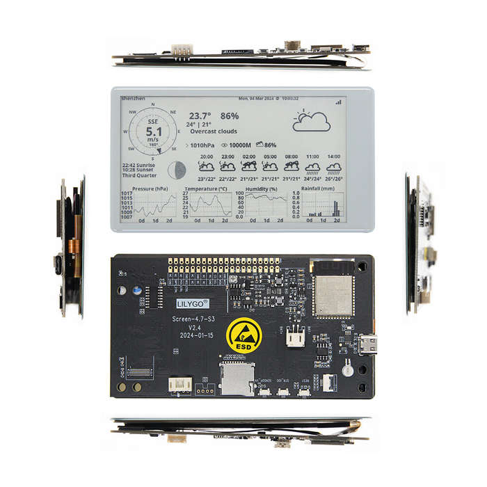 With Touch Screen - LILYGO T5 4.7 Inch E-paper ESP32-S3 Touch Screen Display Development Module Driv