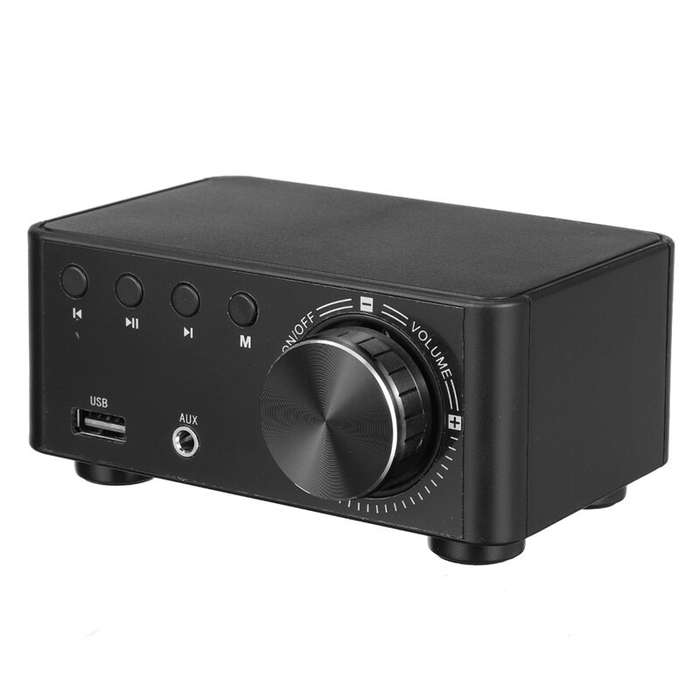 Silver - TPA3116 Class D bluetooth 5.0 HIFI 2x50W Stereo Amplifier Support USB TF Card RCA AUX USB S