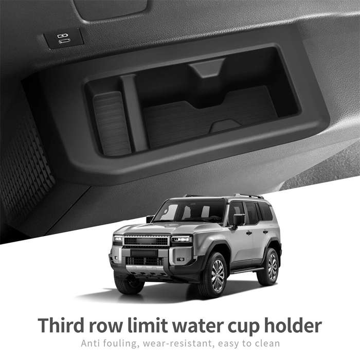 Black - 7seat Third Row Water Cup Holder Storage Box Shock-Absorbing Tray Tidying for Toyota Land Cr
