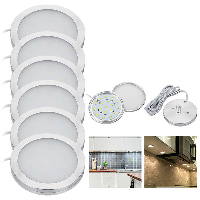 White - KROAK 12V Interior LED Spot Light For Camper Van Caravan Motorhome T4 T5 Kitchen Cabinets Cu