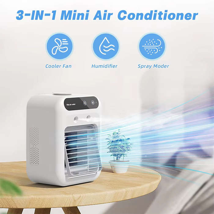 White - Speed Adustable Air Conditioner Cooling Fan 500ml Tank Personal Air Conditioning Air Cooler