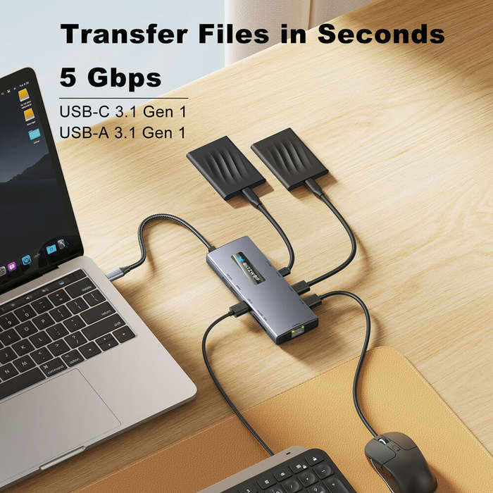 10 in 1 - BlitzWolf BW-NEW TH8 10-in-1 Type-C HUB with Type-C PD 100W Power Delivery USB3.0 Type-C 3