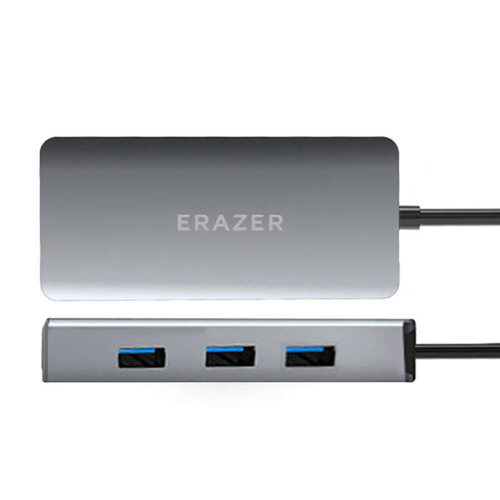 Black - Lenovo ERAZER XC10V 10-in-1 Type-C Docking Station USB Adapter with USB3.0*3 / USB-C PD100W
