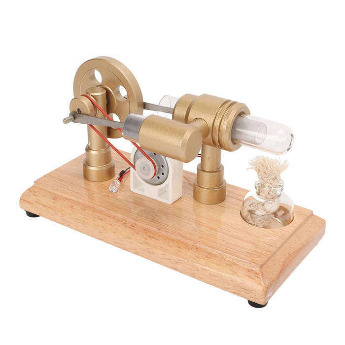 Black Base + Chrome - LL-007 Power Generation Stirling Engine Model Science Discovery Education Desk