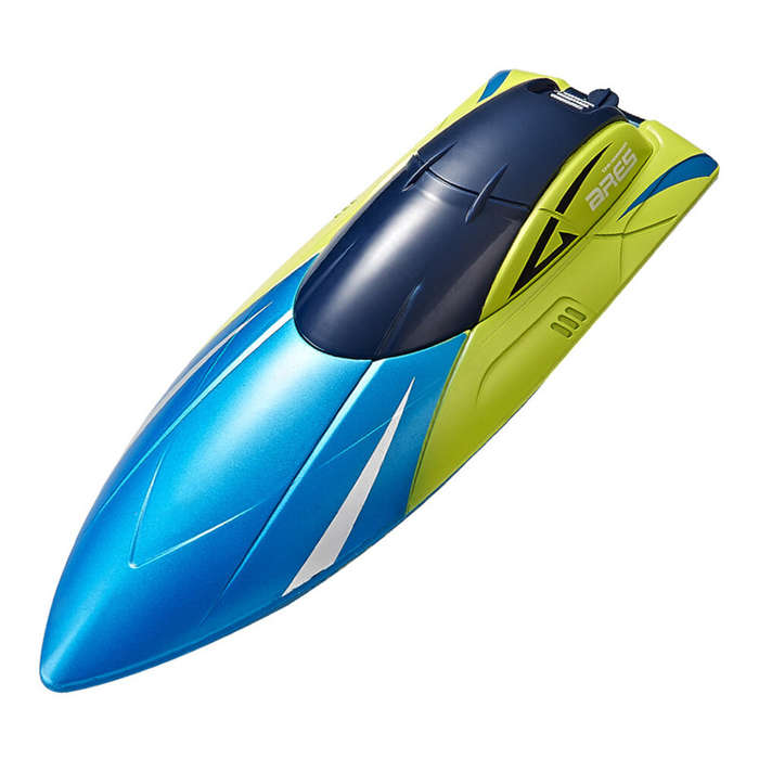 Blue - S4 2.4G RC Boat High Speed LED Light Speedboat Waterproof 15km/h Electric Racing Vehicles Mod