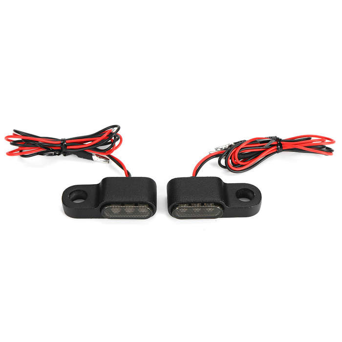 Silver - 2pcs 12V Motorcycle LED Turn Signal Indicators Light Handlebar Mount Amber Aluminum Alloy
