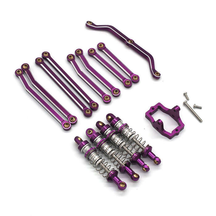Red - Upgraded Metal Shock Absorber Tie Rod Set For JJRC C8801 AUSTAR AX-8560 TRX4M 1/18 RC Car Acce