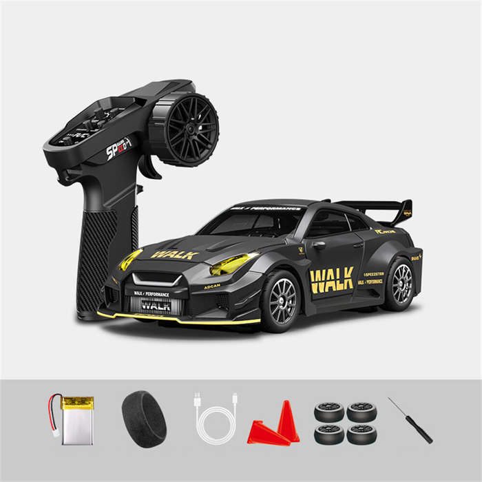 Silver - Hstar D43-02 RTR 1/43 2.4G 4WD Drift RC Car Gyro Mini Full Proportional Alloy Body Shell LE