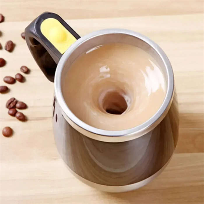 Black - 450ml Electric Self Stirring Magnetic Stainless Steel Coffee Mug Coffee Milk Mixing Cup Blen