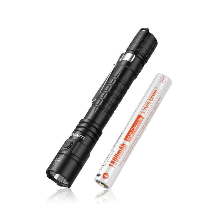 Black - Lumintop P2A Tactical Penlight Dual-Mode 1200 Lumen EDC Flashlight 330 Meters USB TYPE C 141