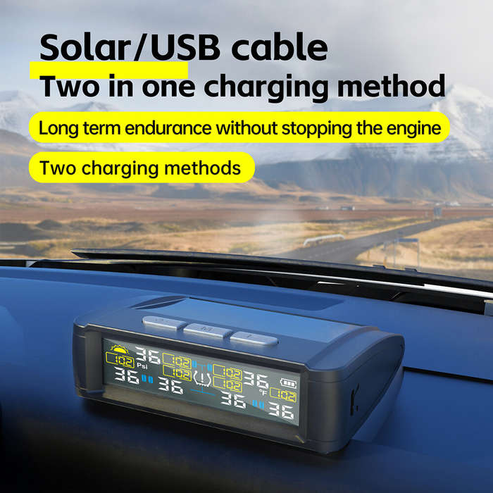 1 - Tire Pressure Monitor System 6-Wheel Solar RV Tire Pressure Monitoring Supports Atmospheric Pres