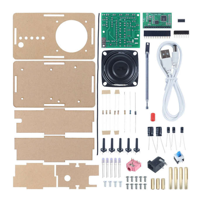 FM Radio Not Assembled DIY Kit Parts Digital Amplifier with Electric Frequency Indicator Broadcast R