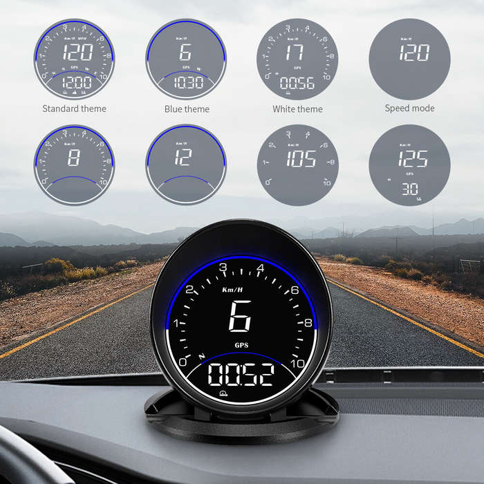 Black - G6 Multi-function HUD Car GPS Head-up Display Car Universal Car HD Head-up Display Speedomet