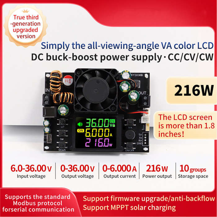 Only Module Board - Sinilink XY3606B DC Adjustable Power Supply 6-36V 0-6A 216W Buck Boost Converter