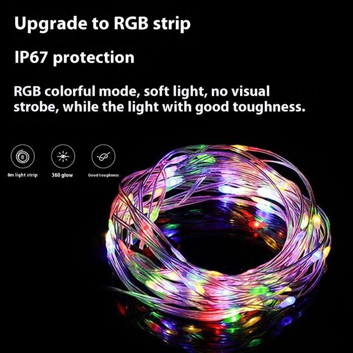 Warm Light - Portable USB Rechargeable Camping Lantern with Retractable 8m LED Strip 5 Modes IP67 Wa