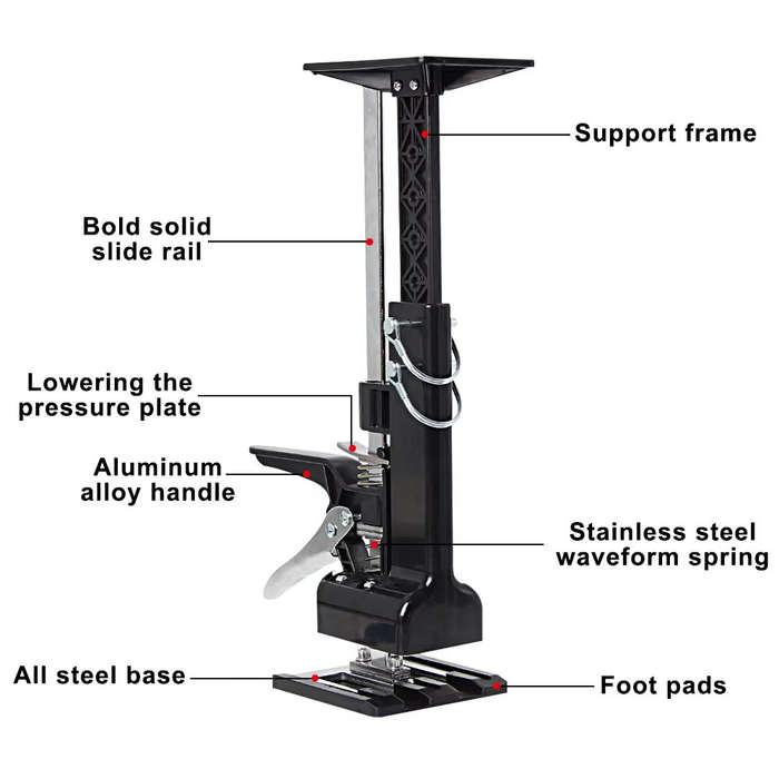 2 PCS - 2PCS Cabinet Jack for Installing Adjustable 0-23.4 Inches Construction Jack Hand Lifting Jac