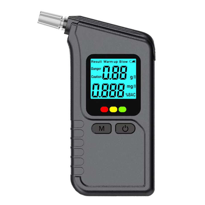 Black - Portable Breathalyzer with LED Display Professional Breath Alcohol Tester for Private Profes