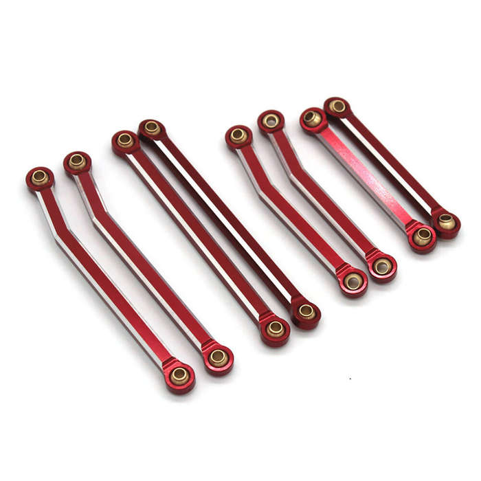 Red - 8Pcs Metal Po Linkage Tie Link Rod Kit JJRC C8801 Austar AX-8560 TRX4M 1/18 RC Car Parts