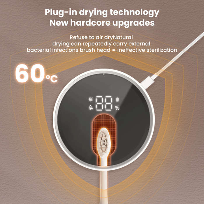 White - USB Smart Wall Mounted Toothbrush Sterilizer Punch-Free Single Toothbrush Dryer UV Steriliza