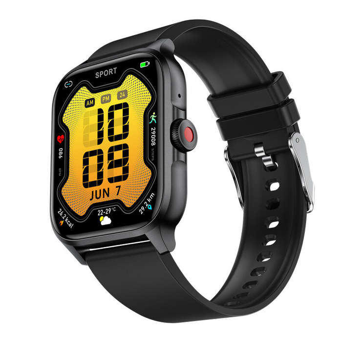 Black - QX15 1.85inch HD Screen HiFi Music Voice Assistant bluetooth Call Heart Rate Blood Pressure