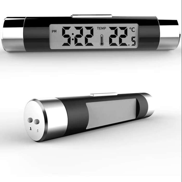 Black - Car Air Outlet Thermometer Time Display High Precision Electronic Digital Car Clock LED Ther
