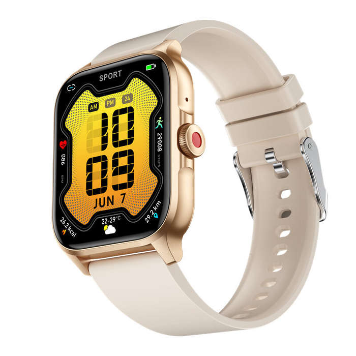 Black - QX15 1.85inch HD Screen HiFi Music Voice Assistant bluetooth Call Heart Rate Blood Pressure