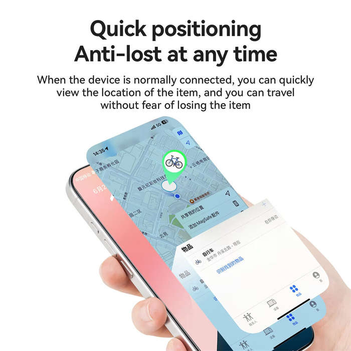 Black - ROCKBROS RT1W Mini GPS Tracker System FindMy App Air Tag Key Bluetooth 5.1 Sound Guidance An