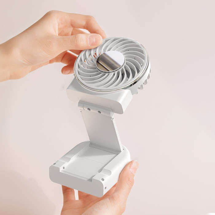 Black - 3 In 1 Handheld Cooling Fan 3 Speed Mini Folding Neck Hanging Fan Multifunctional 180 Adjust