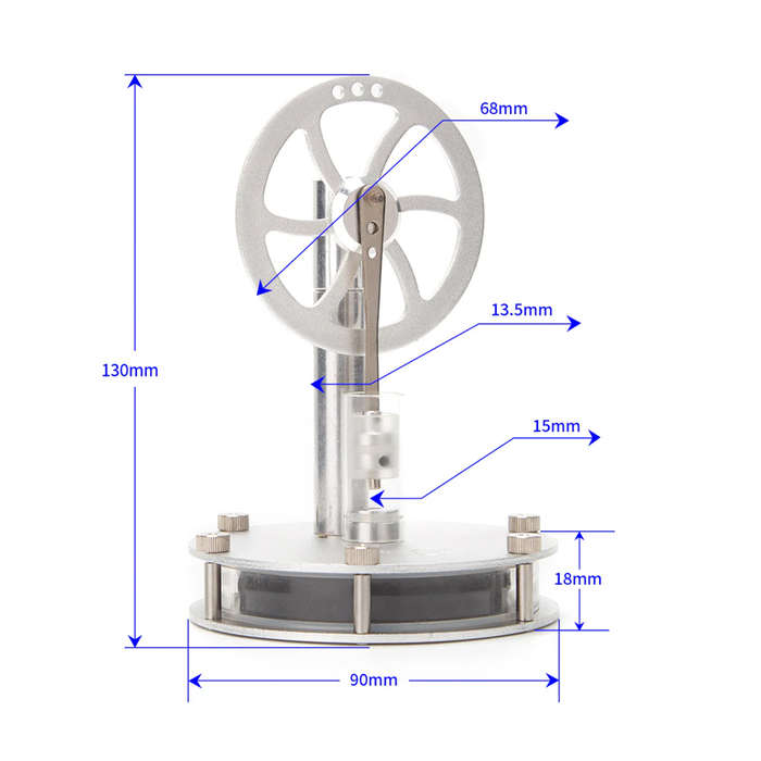 Blue - STARPOWER QX-DWCL-01 Low Temperature Hot Air Stirling Engine Kit Steam Heat Education Model P
