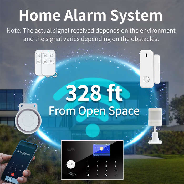 EU Version - SmartHome GSM WiFi Wireless Alarm System Anti-tamper Real-time Alerts Tuya APP Remote C