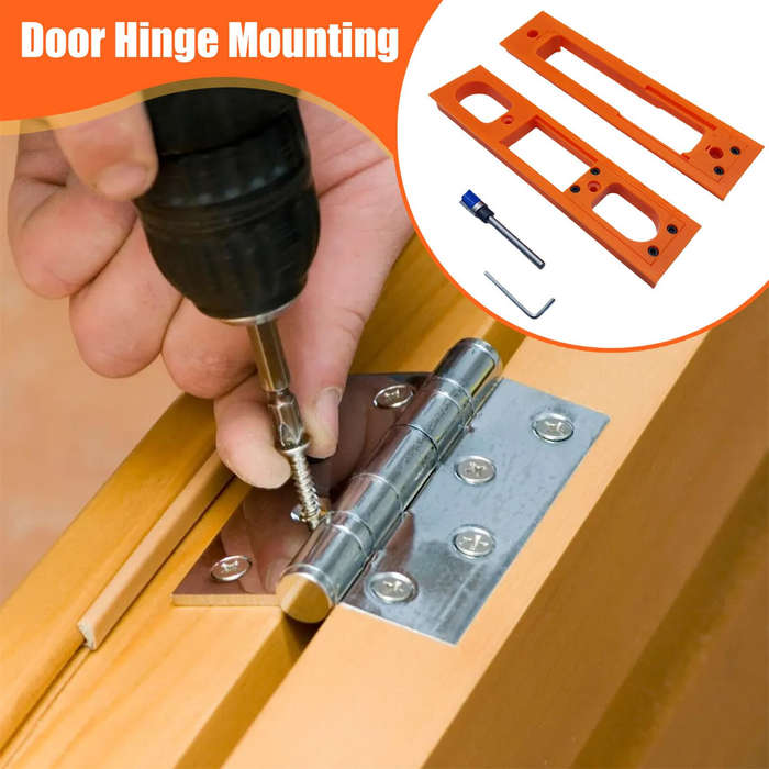 #A - Door Hinge Jig ABS Material Lightweight Anti Slip Design Easy Installation Precision Template G