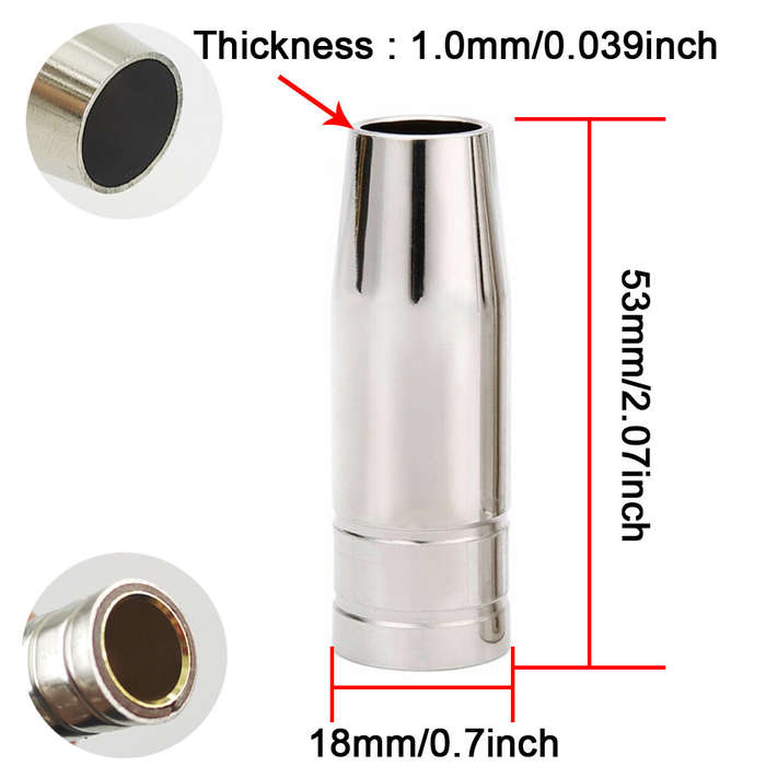 0.8mm - 19Pcs 15AK For Binzel Torch Ceramic Nozzles Contact Tips Holders Mig Welder Consumable Acces